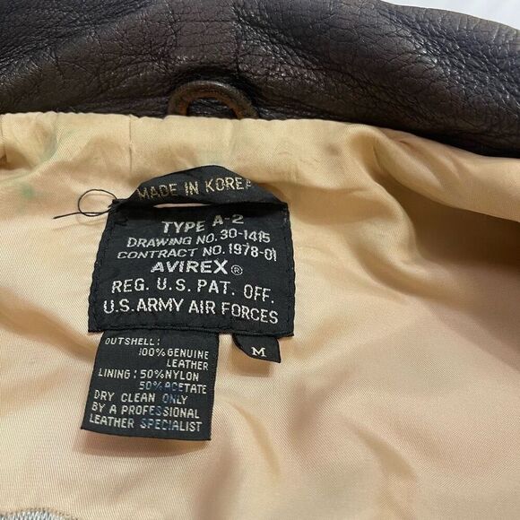 AVIREX A-2 Flight Brown Distressed Leather Homeward Bound Jacket Size Medium - Picture 3 of 13